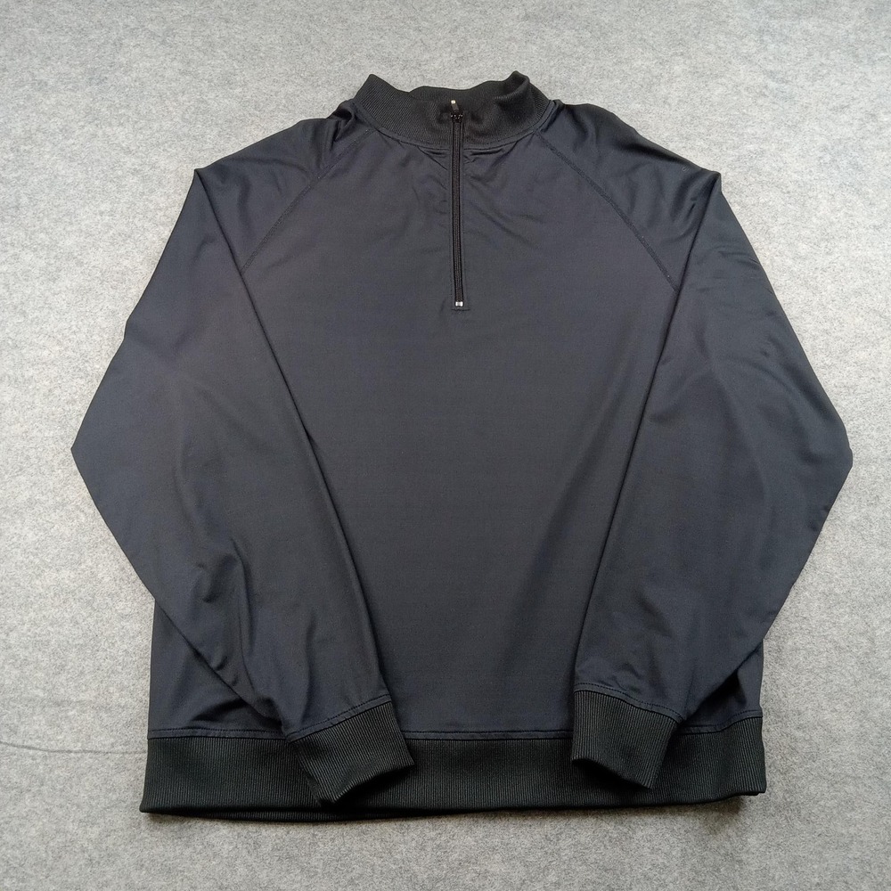FootJoy Pullover Mens Large Black 1/4 Zip Long Sleeve Golf Mock Neck Stretch Top